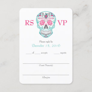 Jour de la mort crâne de sucre cartes RSVP 3,5" x 