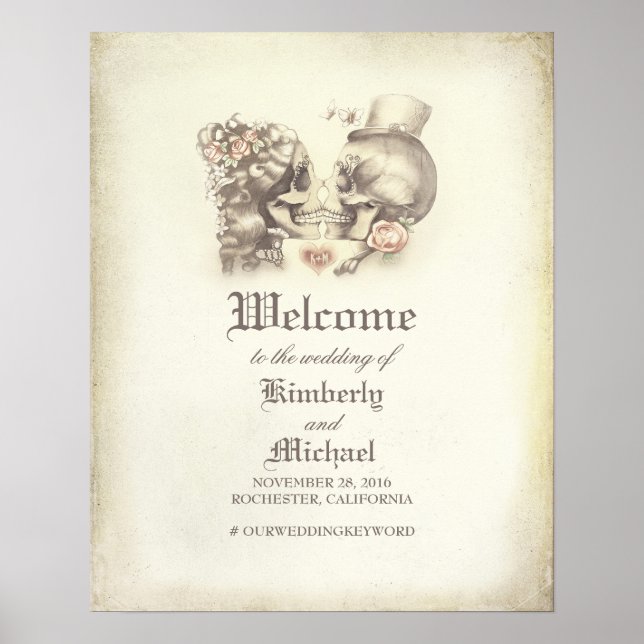 Jour de la mort du crâne Couple Mariage Affiche de (Devant)