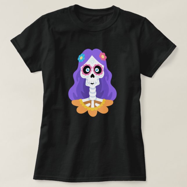Jour de la mort Halloween crâne sucre T-shirt (Design devant)