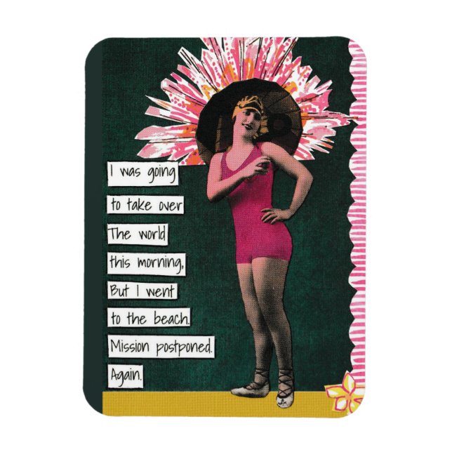 Jour de la plage de Magnet Vacances Snarky (Vertical)