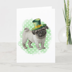Jour de la Saint Patrick carte Carlin chien Leprec