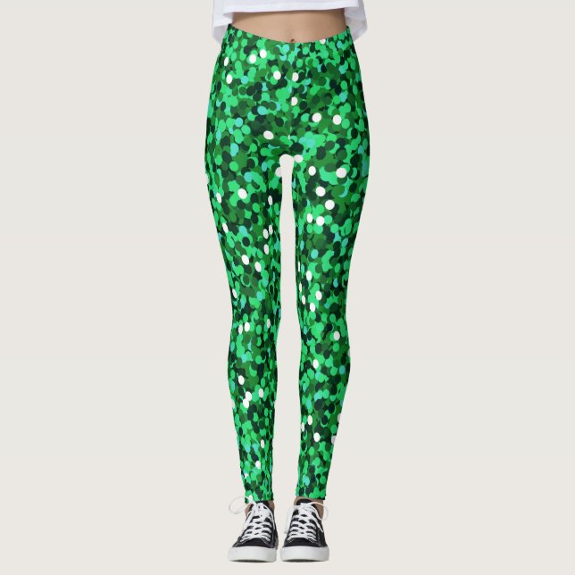 Jour de la Saint Patrick / leggings de la glitteri (Devant)