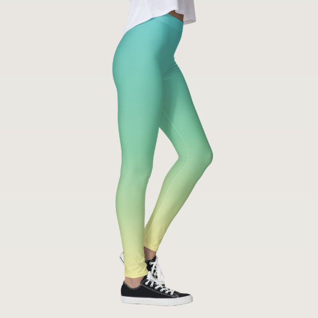 Jour de la Saint Patrick Ombre Vert Jaune Leggings (Droite)