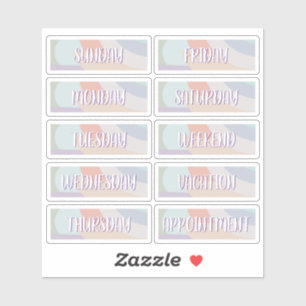 Jour de la semaine Sticker Boho feuille