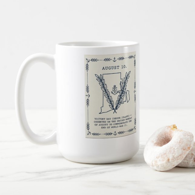 Jour de la Victoire de Rhode Island | Tasse commém (Avec donut)
