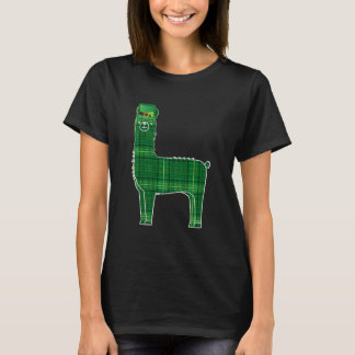 Jour de l'Saint Patrick de plaid vert Llama Tshirt