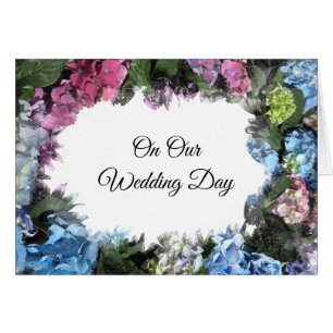 Jour de mariage du cadre de fleurs d'Hydrangea