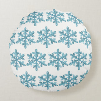 Jour de neige Bleu Flocon de neige Cosy Coussin ro