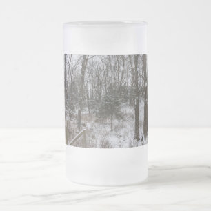 Jour de neige en bois Verre givrée Beer Mug