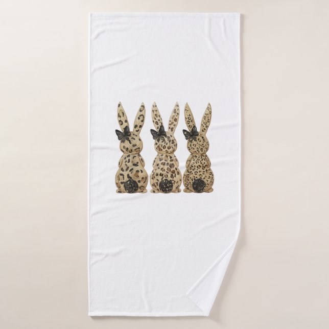 Jour de Pâques chrétien drôle arc de lapin mignon  (Serviette de bain)