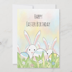 Jour de Pâques mignon lapin et oeufs