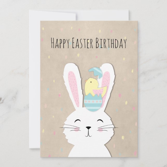 Jour de Pâques mignon lapin et oeufs (Devant)