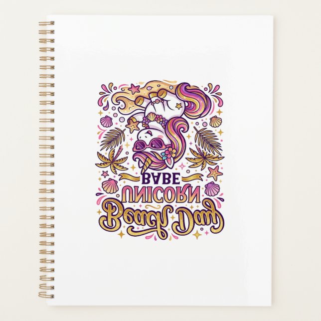 Jour de plage licorne bébé licorne stylée Zazzle D (Devant)