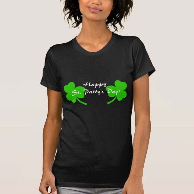 Jour de St Patty heureuse ! T-shirt de shamrocks (Devant)