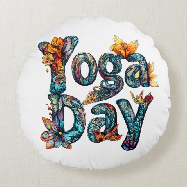 Jour de Yoga Coussin décoratif (Devant)