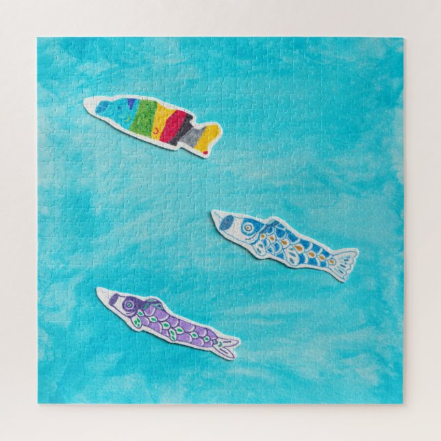 Jour des enfants Koinobori puzzle carré (Vertical)