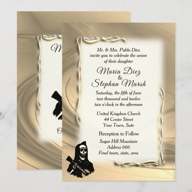 Jour des invitations de mariage mortes (Devant / Derrière)
