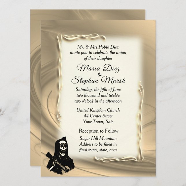 Jour des invitations de mariage mortes (Devant / Derrière)