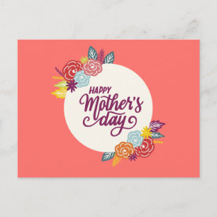 Jour des mères florales élégantes   Carte postale