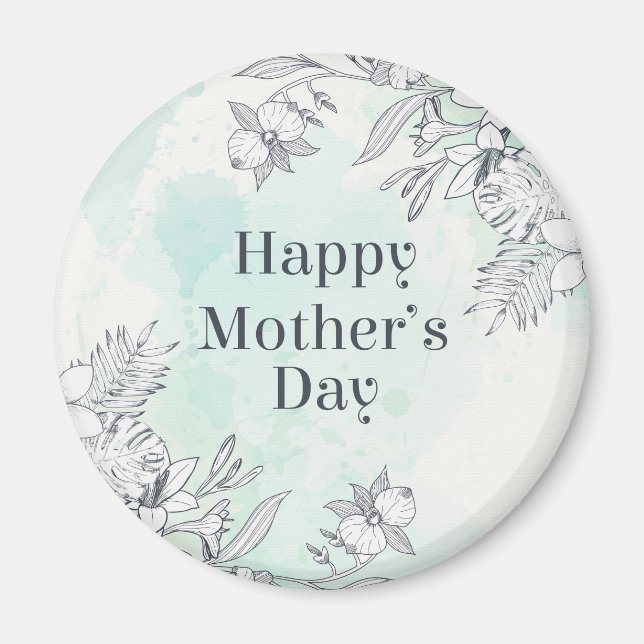 Jour des mères florales élégantes | Magnet (Devant)