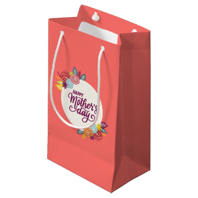 Jour des mères florales élégantes | Sac cadeau (Devant Angle)