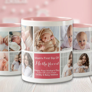 Jour des Mères - rose moderne Blush Photo Mug
