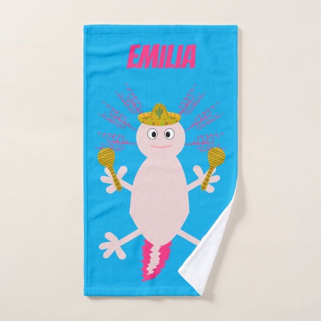 Jour des morts Axolotl mexicain nom personnalisé (Serviette à main)