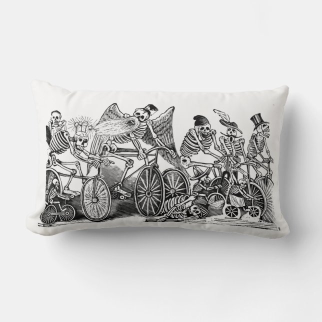 Jour des Morts - Calavera las biciletas Coussin (Recto)