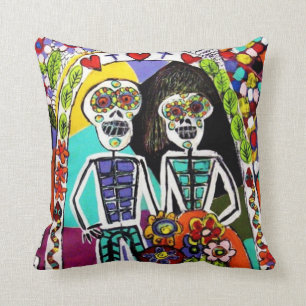 Jour des morts - couple de Mexicain de coussin