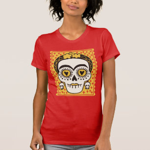 Jour des morts Frida Kahlo Crâne sucre T-shirt