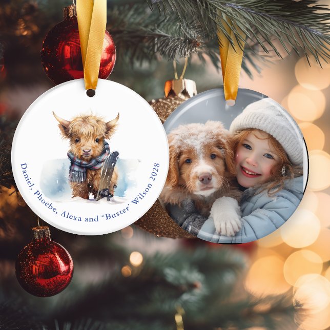 Jour des neiges Bleu Ornement de Noël de la vache  (Créateur téléchargé)