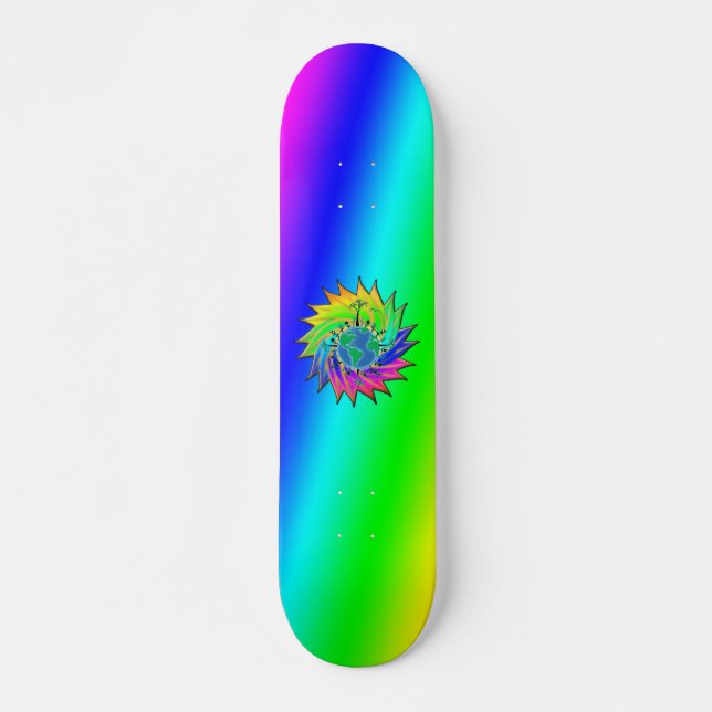 Jour des terres ~ Sunburst Skateboard Deck (Devant)