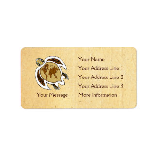 Jour des terres Tortue Nom Étiquettes de adresse d
