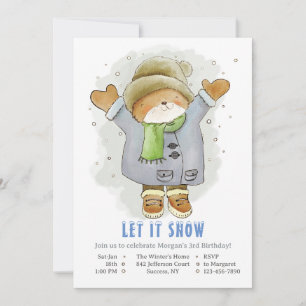 Jour d'hiver Anniversaire Fête Invitation