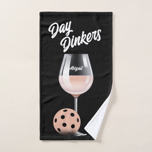 Jour Dinkers Pickleball Nom de l'équipe Vin Pinot  (Serviette à main)