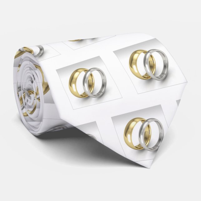 ***JOUR DU MARIAGE*** CRAVATE * AVEC DES ANNEAUX P (Roulé)