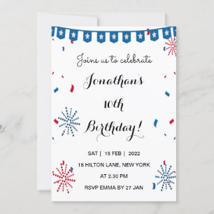 Jour du Président Anniversaire invitation USA