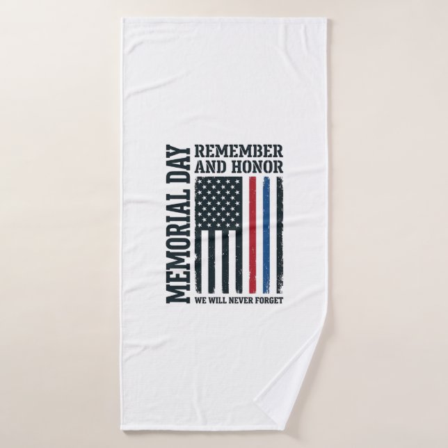 Jour du Souvenir Hommage et Tribut Vector Des (Serviette de bain)
