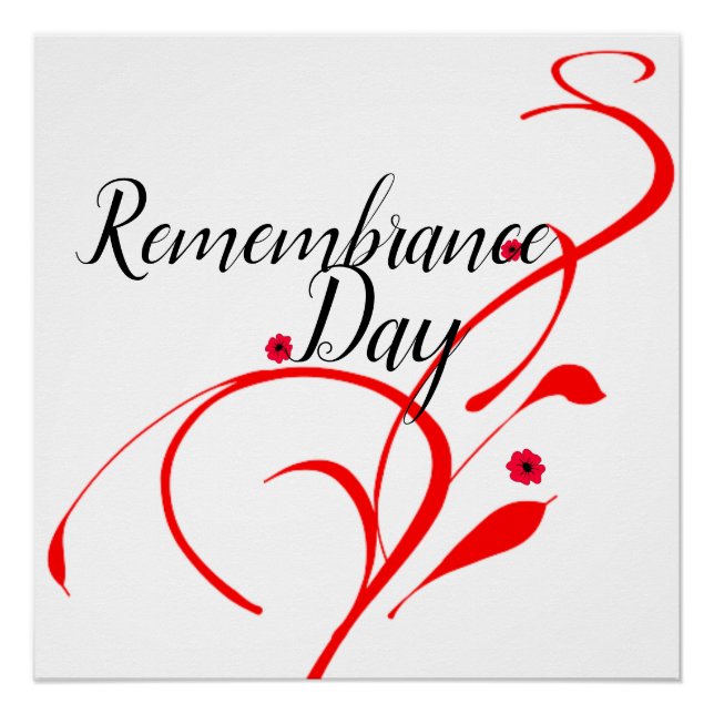 Jour du Souvenir Poster brillant : Une Journée Rou (Devant)