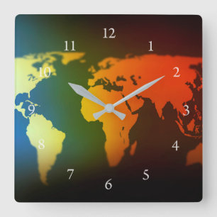 Jour et nuit horloge de carte du monde