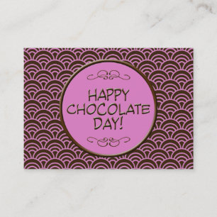 Jour heureux de chocolat ! Carte de visite rose et