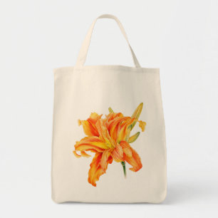 Jour Lily fine art orange et sac de fleurs vert