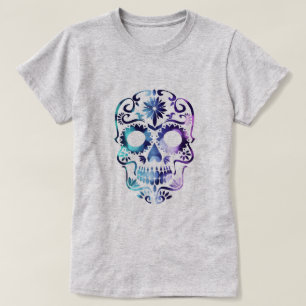 Jour pourpre du T-shirt mort de crâne de sucrerie
