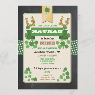 Jour Saint-Patricks Anniversaire Invitation de fêt