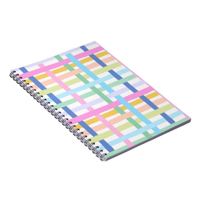 Journal à carreaux arc-en-ciel brillant - Pastel c (Côté Droit)