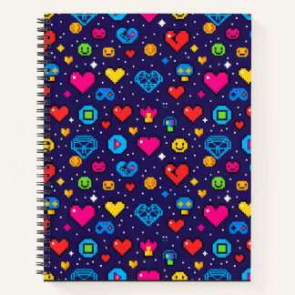 Journal à couverture rigide esthétique de jeu Pixe