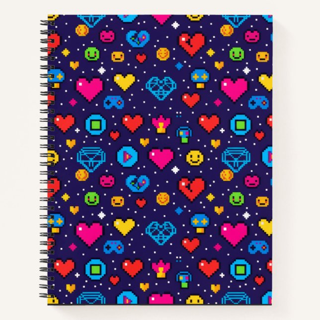 Journal à couverture rigide esthétique de jeu Pixe (Devant)