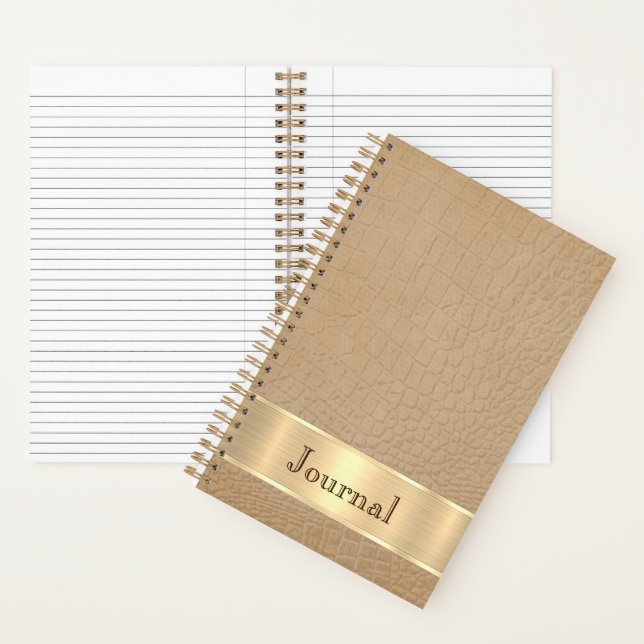 Journal à l'aspect cuir marron (À l'intérieur)