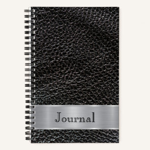 journal à l'aspect cuir noir