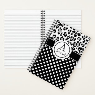 Journal à monogramme avec des pois et des impressi